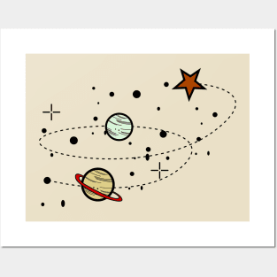 awesome Galaxy planets ,a cute plantes design Posters and Art